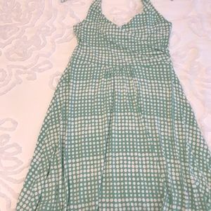 Boden Green polkadot halter dress Size 10